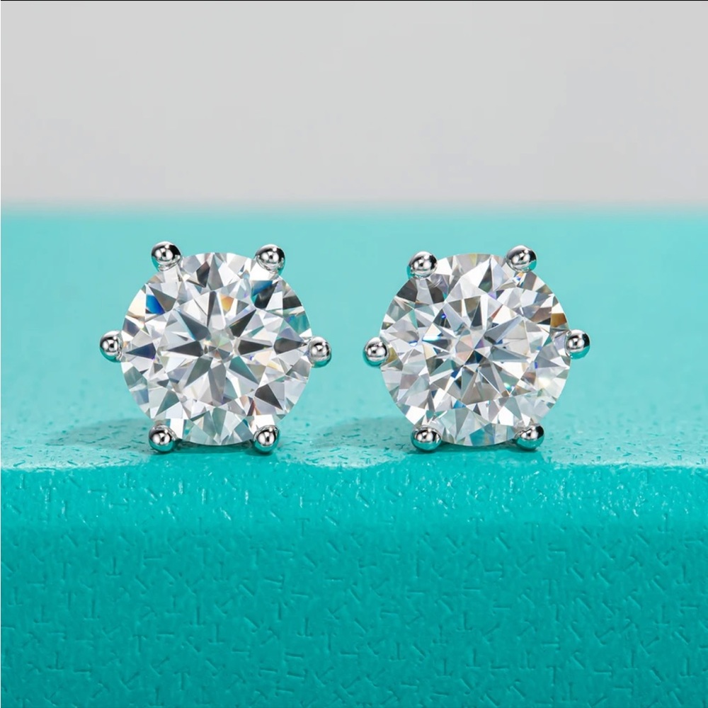 Certified Moissanite Stud Earrings 4.0CTW